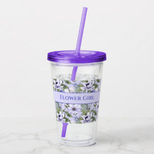 Verre En Acrylique Romantic Periwinkle Florals Lavender Fleur Girl