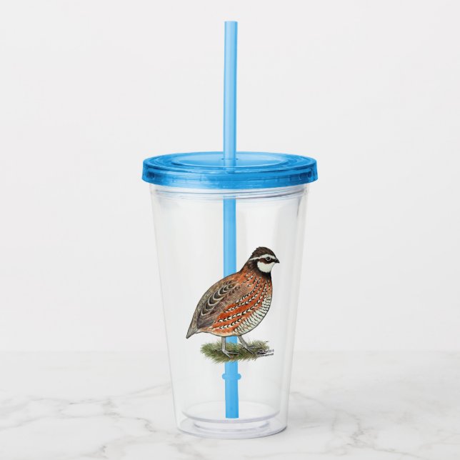 Verre En Acrylique Rooster Bobwhite Quail (Devant)