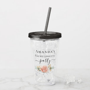 Verre En Acrylique Rose gold florale eucalyptus verdure pour enterrem