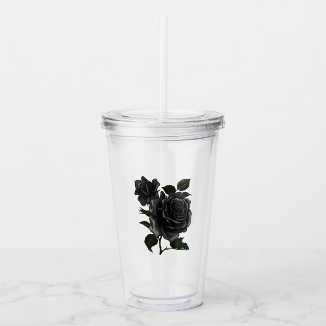 Verre En Acrylique Rose noir (Devant)