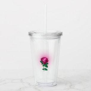 Verre En Acrylique Rose rouge burgundy iridescente