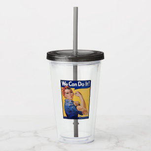 Verre En Acrylique Rosie le Riveter : Une femme forte pour l'autonomi