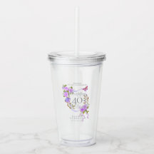 Ruban Rose Violet 40e Anniversaire