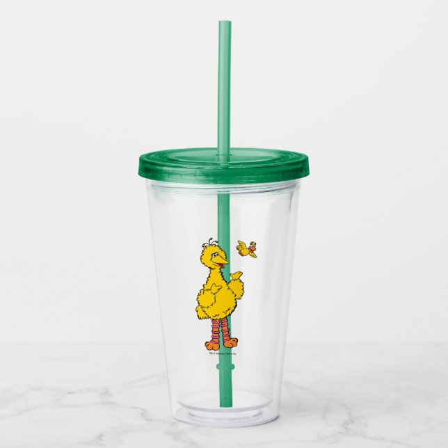 Verre En Acrylique Rue Sésame | Big Bird & Little Bird (Devant)