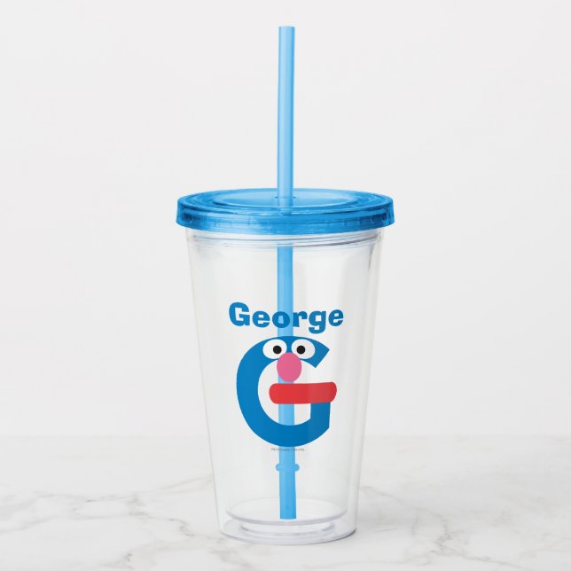 Verre En Acrylique Rue Sésame | G est pour Grover (Devant)