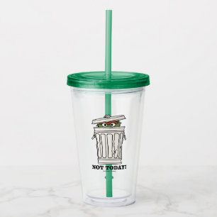 Verre En Acrylique Rue Sésame   Oscar le Grouch Pas aujourd'hui!
