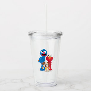 Verre En Acrylique Rue Sésame   Tango Avec Grover & Elmo