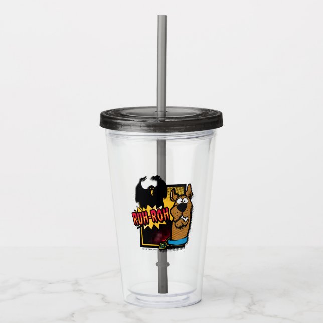 Verre En Acrylique Ruh-Roh Scooby-Doo et un fantôme (Devant)