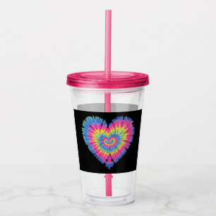 Verre En Acrylique Saint-Valentin Tie-Dye Cœurs Colorés Jour