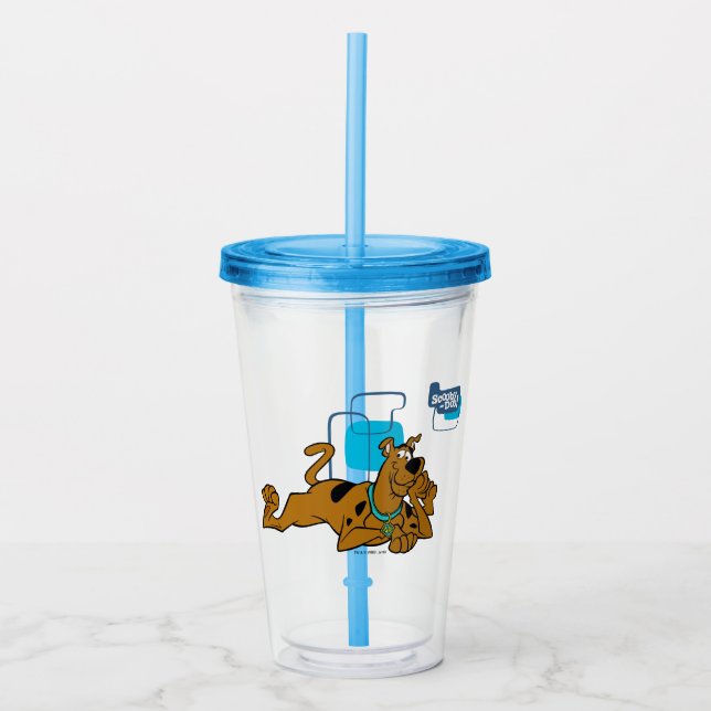 Verre En Acrylique Scooby-Doo Carré Rétro Couché (Devant)