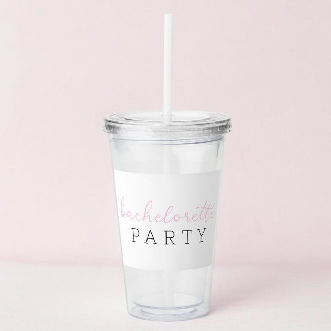 Verre En Acrylique Script Bachelorette Parti Favonalized (Créateur téléchargé)