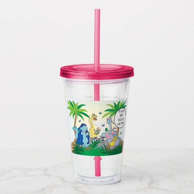 Verre En Acrylique Sédère Dinosaure 16 oz Acrylique Pâque (Devant)