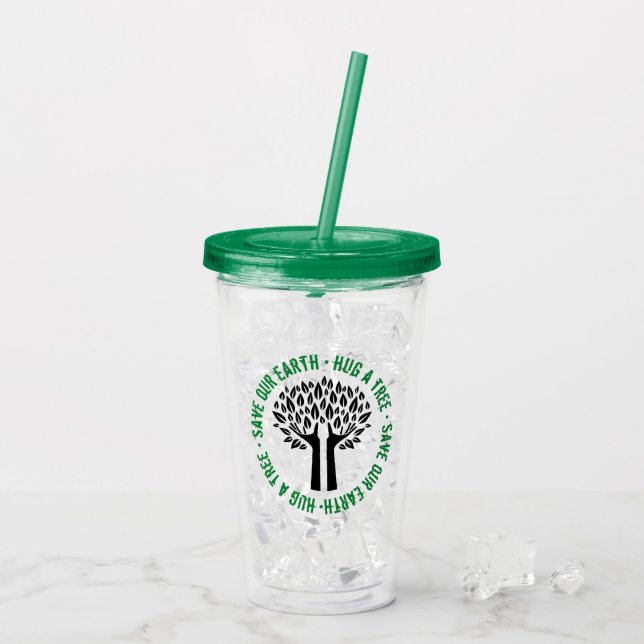 Verre En Acrylique Serrer un arbre sauver notre terre (Dos glace)