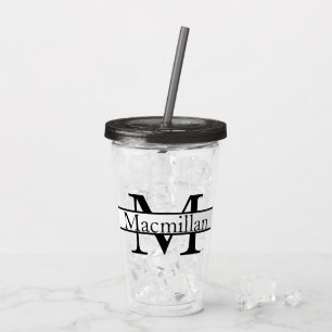 Verre En Acrylique Simple monogramme personnalisé