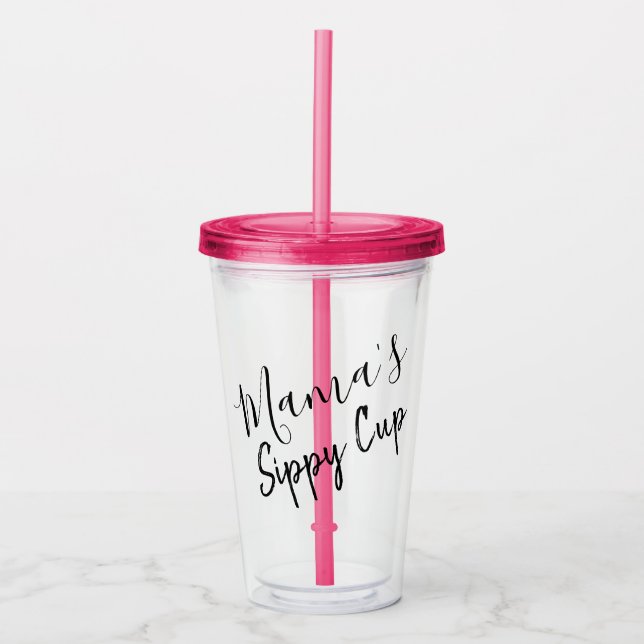 Verre En Acrylique Sippy Cup Script de maman (Devant)
