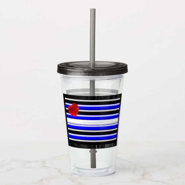 Verre En Acrylique SlipperyJoe's Gay Leather Pride drapeau royal noir (Devant)