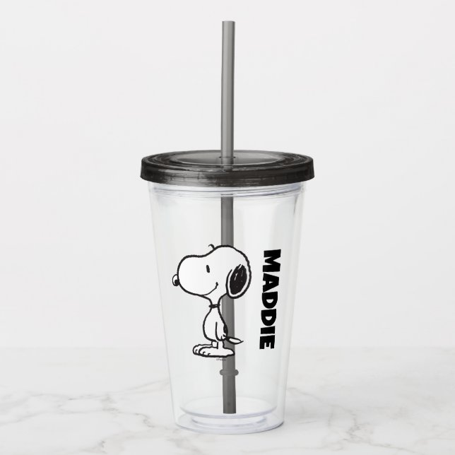 Verre En Acrylique Snoopy Smile Giggle Laugh (Devant)
