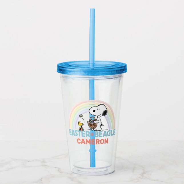 Verre En Acrylique Snoopy & Woodstock - Beagle de Pâques (Devant)