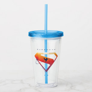 Verre En Acrylique Soleil Tourner Superman Shield