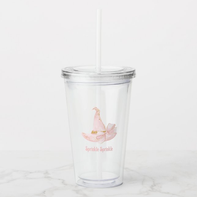 Verre En Acrylique Sprinkle Sprinkle Casquette de sorcière rose (Devant)