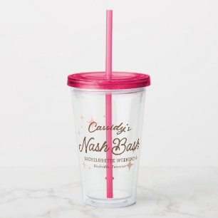Verre En Acrylique Stars Rétro Rose Nash Bash Bachelorette