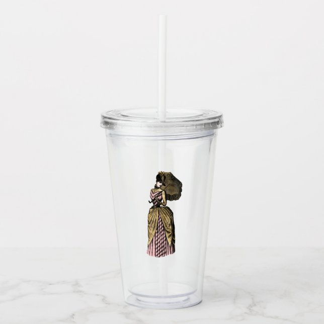 Verre En Acrylique Steampunk rose et or (Devant)