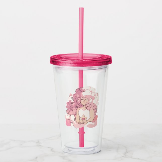 Verre En Acrylique Steven Universe | Illustration de quartz Rose (Devant)