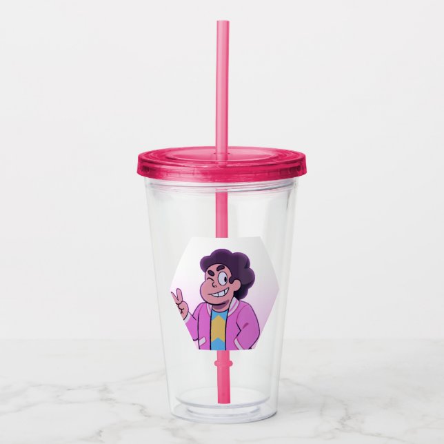 Verre En Acrylique Steven Universe | Portrait diamant rose (Devant)