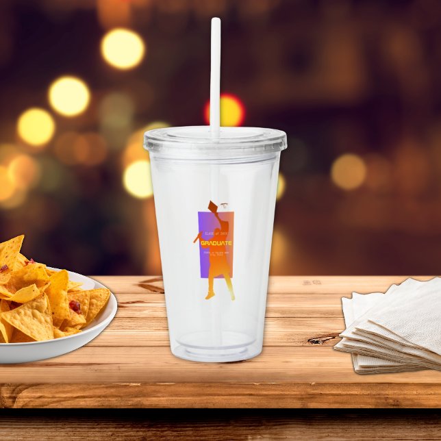 Verre En Acrylique Sunset Vibrant Moderne Tech Graduation (Créateur téléchargé)