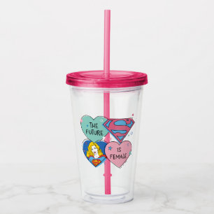 Verre En Acrylique Supergirl hors de ce monde Retro Graphisme