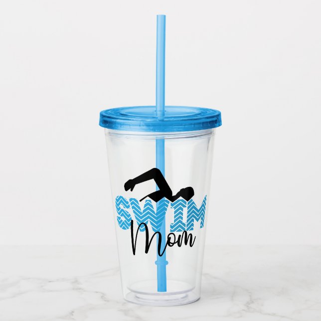 Verre En Acrylique Swim Maman Typographie moderne Sport (Devant)