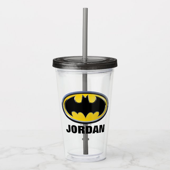Verre En Acrylique Symbole Batman | Logo classique (Devant)