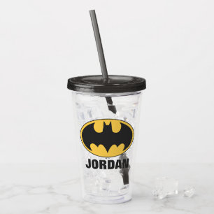Verre En Acrylique Symbole Batman   Logo ovale