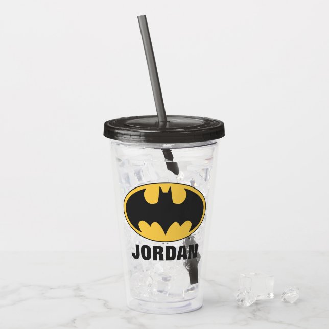 Verre En Acrylique Symbole Batman | Logo ovale (Devant glace)