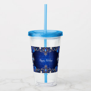 Verre En Acrylique Tasse en Acrylique Décorative de Fêtes Bleue