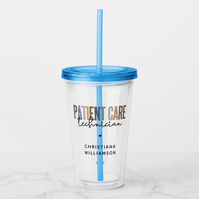 Verre En Acrylique Technicien en soins aux patients sur mesure Cadeau (Devant)