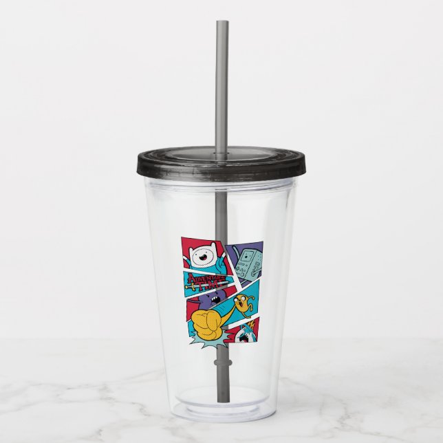 Verre En Acrylique Temps d'aventure | Graphique du panneau d'action (Devant)