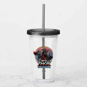 Verre En Acrylique Thor : Love and Thunder Graphique de groupe vintag