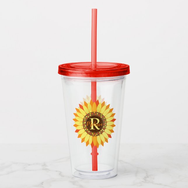 Verre En Acrylique Tournesol monogramme (Devant)