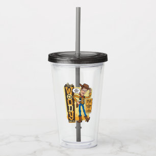 Verre En Acrylique Toy Story 4 Publicité Vintage de poupée en bois