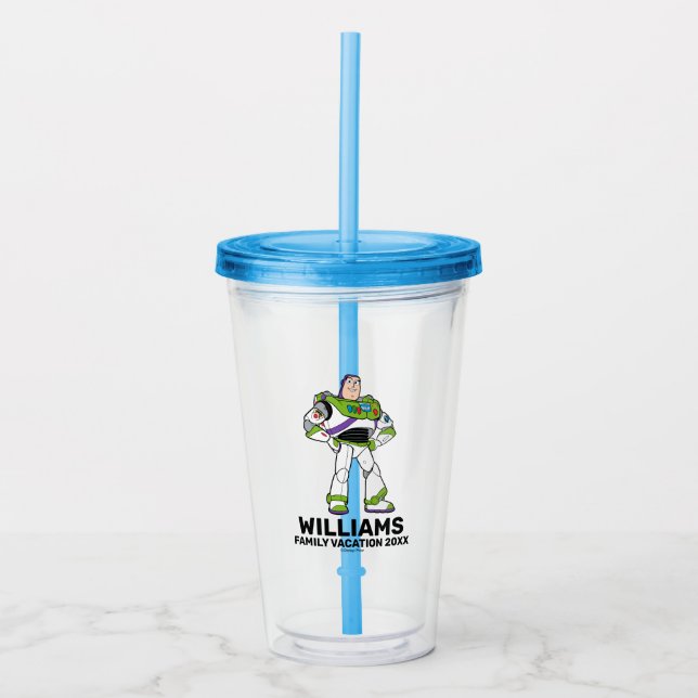 Verre En Acrylique Toy Story Buzz| Vacances familiales (Devant)