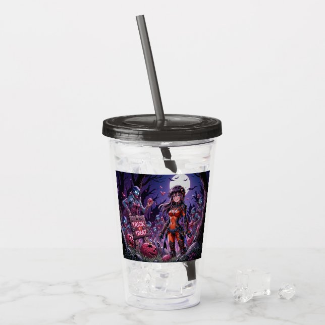 Verre En Acrylique Trick ou traiter Halloween Zombies distribuer le c (Devant glace)