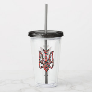 Verre En Acrylique Trident de l'emblème national ukrainien tryzub sty