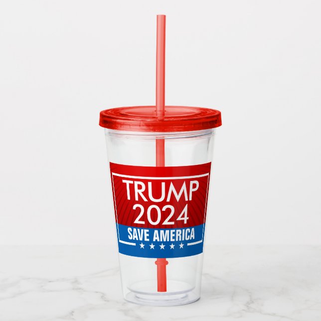 Verre En Acrylique Trump 2024 Save America Graphic (Devant)