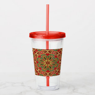 Verre En Acrylique Tumbler Acrylique de Noël Rouge Or