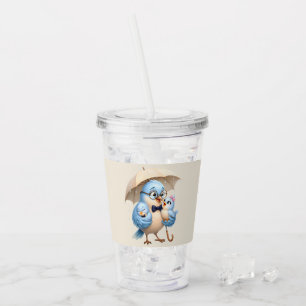 Verre En Acrylique Tumbler en acrylique Dad Bird avec paille