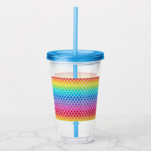 Verre En Acrylique Tumbler en acrylique de sirène arc-en-ciel coloré