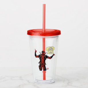Verre En Acrylique Type Deadpool Pointing Character