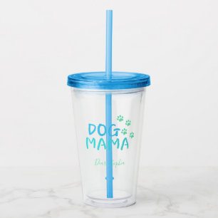 Verre En Acrylique Typographie bleue moderne pour Best Dog Mom