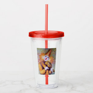 Verre En Acrylique Un clown doux jouant du violon